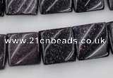 CTW352 15.5 inches 16*16mm twisted square blue goldstone beads