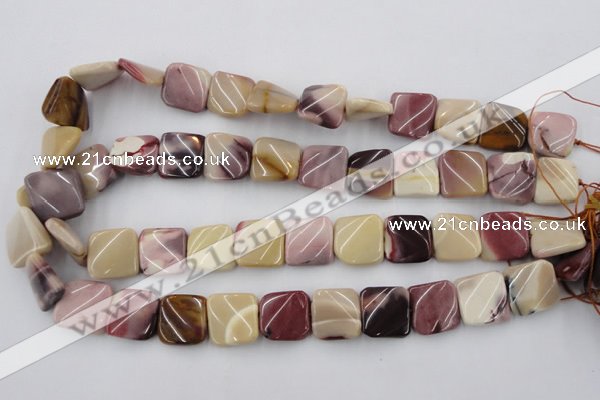 CTW353 15.5 inches 16*16mm twisted square mookaite beads