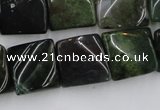 CTW359 15.5 inches 16*16mm twisted square moss agate beads