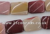 CTW375 15.5 inches 15*20mm twisted rectangle mookaite gemstone beads