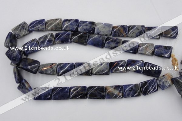 CTW376 15.5 inches 15*20mm twisted rectangle sodalite gemstone beads