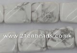 CTW383 15.5 inches 15*20mm twisted rectangle white howlite beads