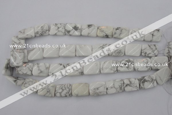 CTW383 15.5 inches 15*20mm twisted rectangle white howlite beads