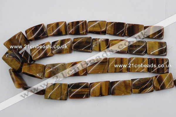 CTW394 15.5 inches 18*25mm twisted rectangle yellow tiger eye beads