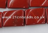 CTW399 15.5 inches 18*25mm twisted rectangle red jasper beads