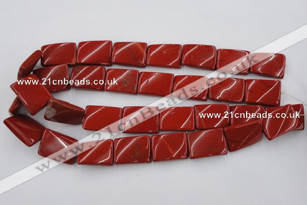 CTW399 15.5 inches 18*25mm twisted rectangle red jasper beads