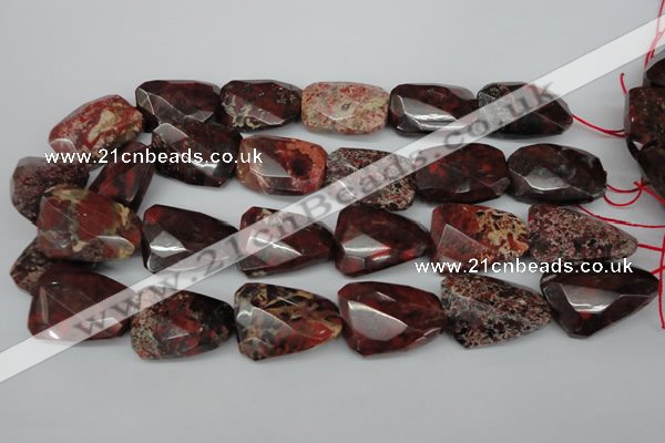 CTW418 15.5 inches 22*30mm faceted & twisted brecciated jasper beads