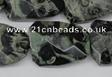 CTW419 15.5 inches 22*30mm faceted & twisted kambaba jasper beads