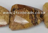 CTW425 15.5 inches 32*42mm faceted & twisted picture jasper beads