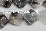 CTW43 15.5 inches 15*15mm twisted diamond botswana agate beads