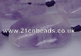 CTW452 20*38mm faceted & twisted rectangle lavender amethyst beads