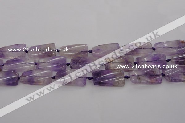 CTW456 20*38mm faceted & twisted rectangle ametrine beads