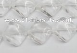 CTW49 15.5 inches 15*15mm twisted diamond white crystal beads