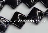 CTW50 15.5 inches 15*15mm twisted diamond blue goldstone beads