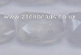 CTW500 15.5 inches 20*30mm faceted & twisted synthetic quartz beads
