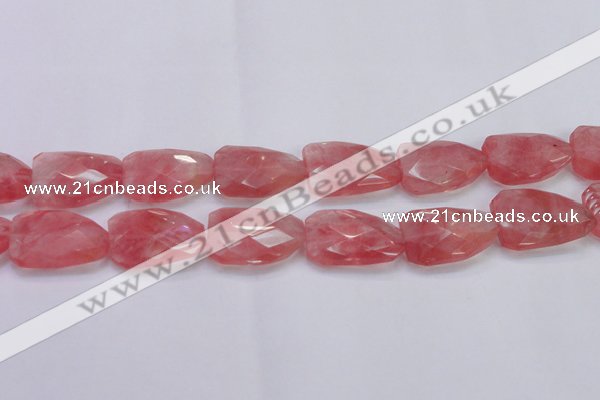 CTW501 15.5 inches 20*30mm faceted & twisted synthetic quartz beads