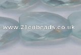 CTW503 15.5 inches 20*30mm faceted & twisted synthetic quartz beads