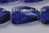 CTW504 15.5 inches 20*30mm faceted & twisted synthetic quartz beads