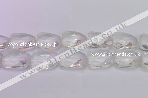 CTW510 15.5 inches 30*40mm faceted & twisted synthetic quartz beads