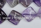 CTW56 15.5 inches 15*15mm twisted diamond amethyst gemstone beads