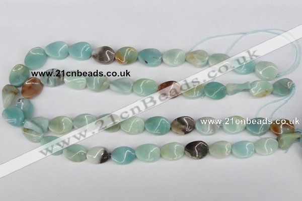 CTW59 15.5 inches 12*16mm twisted oval amazonite gemstone beads