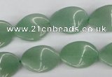 CTW61 15.5 inches 13*18mm twisted oval green aventurine beads