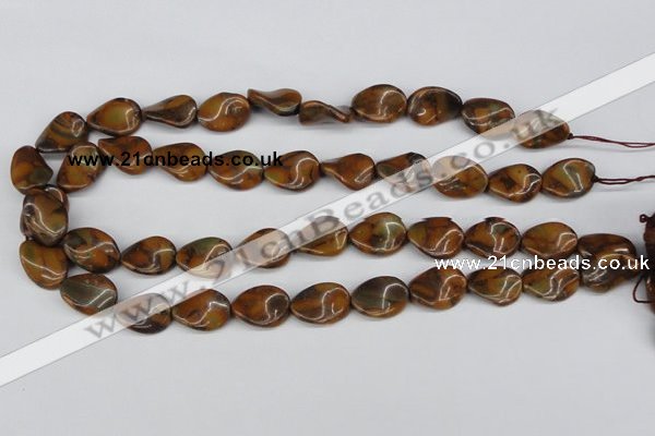 CTW62 15.5 inches 13*18mm twisted oval jasper gemstone beads