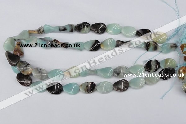 CTW67 15.5 inches 15*20mm twisted oval amazonite gemstone beads