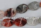 CTW68 15.5 inches 15*20mm twisted oval agate gemstone  beads