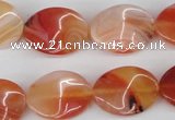 CTW73 15.5 inches 15*20mm twisted oval agate gemstone beads