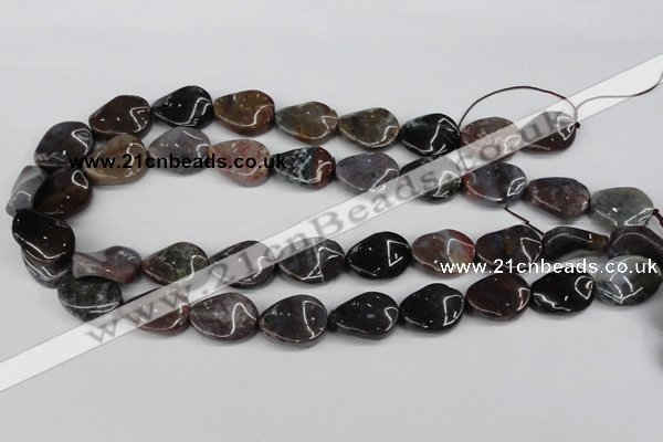 CTW74 15.5 inches 15*20mm twisted oval moss agate gemstone beads