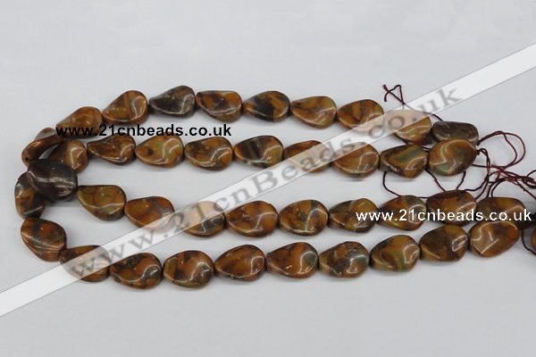 CTW75 15.5 inches 15*20mm twisted oval jasper gemstone beads