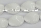 CTW76 15.5 inches 15*20mm twisted oval white agate gemstone beads