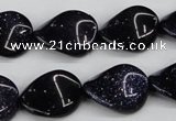 CTW79 15.5 inches 15*20mm twisted oval blue goldstone beads