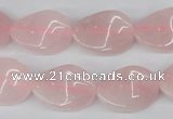 CTW80 15.5 inches 15*20mm twisted oval rose quartz beads