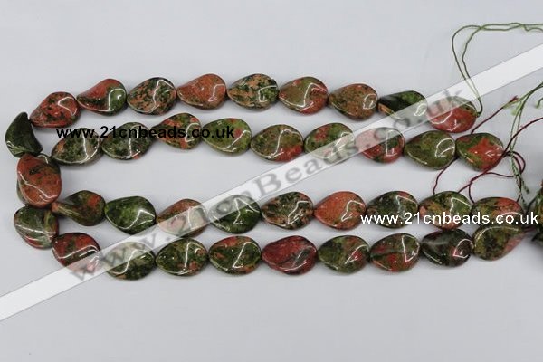 CTW81 15.5 inches 15*20mm twisted oval unakite gemstone beads