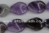 CTW83 15.5 inches 15*20mm twisted oval amethyst gemstone beads