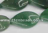 CTW90 15.5 inches 18*30mm twisted oval green aventurine beads