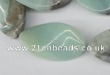 CTW91 15.5 inches 18*30mm twisted oval amazonite gemstone beads