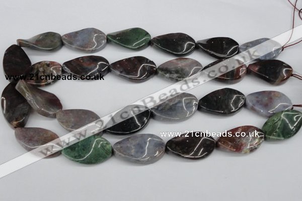 CTW92 15.5 inches 18*30mm twisted oval Indian agate gemstone beads