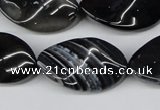 CTW96 15.5 inches 18*30mm twisted oval madagascar agate beads