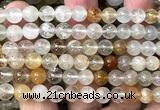 CTZ22 15 inches 8mm round yellow topaz quartz beads wholesale