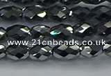 CTZ647 15.5 inches 6*9mm faceted rice terahertz beads wholesale