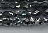 CTZ647 15.5 inches 6*9mm faceted rice terahertz beads wholesale