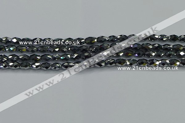 CTZ647 15.5 inches 6*9mm faceted rice terahertz beads wholesale