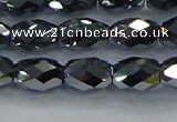 CTZ648 15.5 inches 7*11mm faceted rice terahertz beads wholesale