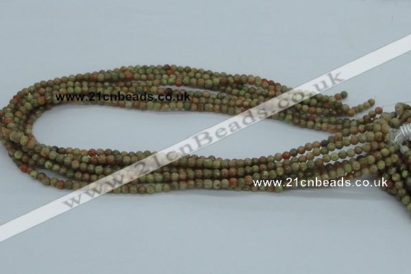 CUG01 15.5 inches 4mm round unakite gemstone beads wholesale