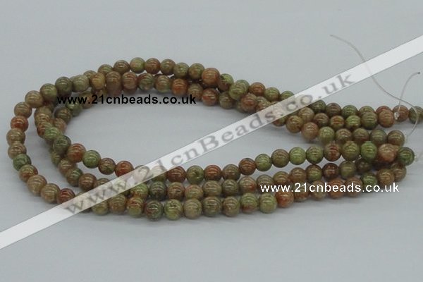 CUG02 15.5 inches 8mm round unakite gemstone beads wholesale