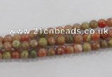 CUG100 15.5 inches 4mm round Chinese unakite beads wholesale