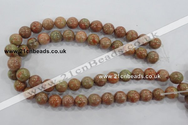 CUG105 15.5 inches 14mm round Chinese unakite beads wholesale